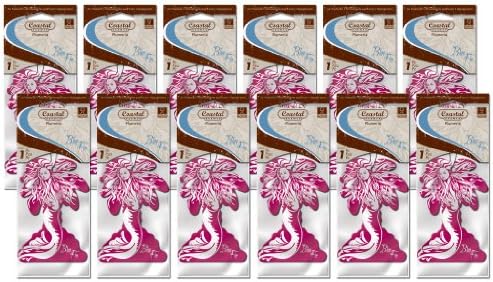 Sterling Teal ST91632-12 Palm Bay Coastal Scents Blue Fin 'Island Plumeria' Paper Air Freshener, (Pack of 12)