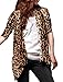 Allegra K Women Long Sleeves Open Front Leopard Prints Cardigan