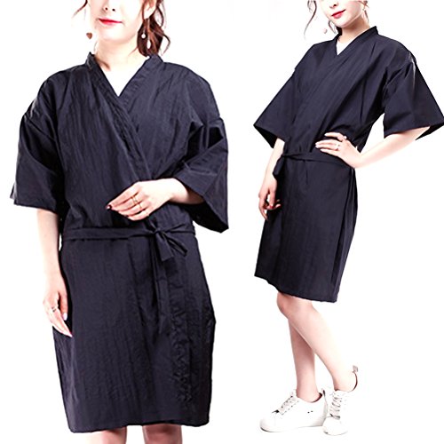 FRCOLOR Black Salon Client Gown Robes Cape Hair Smock Cape for Clients Kimono Style