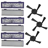 Elaco Neato Botvac 70e 75 80 85 Vacuum Cleaner,Filter & Side Brush - Replacement Kit Includes 6PCs Filter + 3PCs Side Brushes