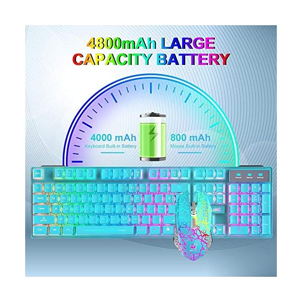 Wireless-Keyboard-Mouse-Combo-Rainbow-Backlit-24G-Rechargeable-Mechanical-Feel-104-Keys-Gaming-Keyboard-2400DPI-6-Buttons-Optical-Rainbow-LED-Gaming-Mouse-Free-Mouse-Pads-Compatible-with-PC Wireless Keyboard Mouse Combo Rainbow Backlit 2.4G Rechargeable Mechanical Feel 104 Keys Gaming Keyboard 2400DPI 6…