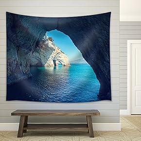 Beautiful Sea Landscapes on Zakynthos Island in Greece - Fabric Wall Tapestry Home Decor - 51x60 inches