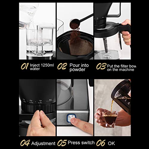 HAYN Filterkaffeemaschine Kaffeevollautomaten 1250ml Filterkaffeemaschine Berieselung-Handschlags Kleiner… – Bild 4