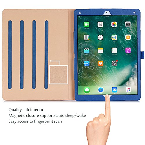 Apple iPad Pro 12.9 Case - ProCase Leather Stand Folio Case Cover for iPad Pro 12.9 Inch (Both 2017 and 2015 Models), with Multiple Viewing Angles, Auto Sleep/Wake, Apple Pencil Holder -Navy Blue
