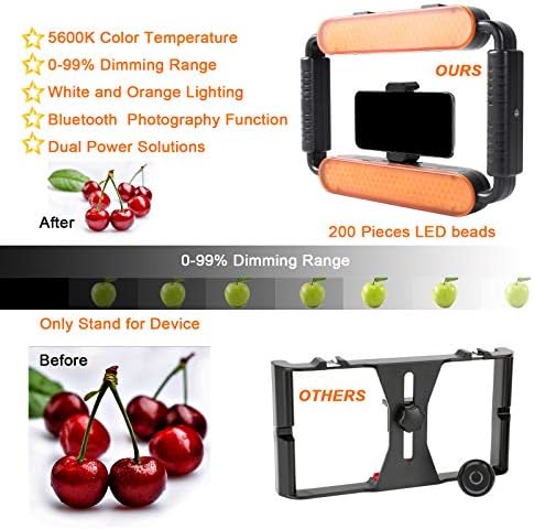 Bluetooth LED Ring Light for Camera and Smartphone - 5600K Coloration