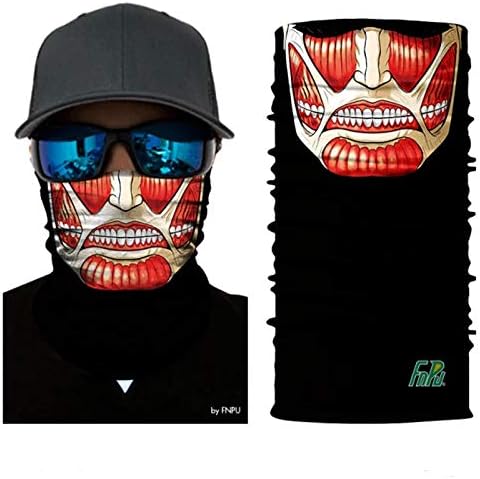 3D Bandana Monster Attack on Titan Masks Neck Warmer Headband Scarfs Scarf Mask Tube Neck Face Lower Half Shield Sun Air Soft Hiking Head Wears No.218