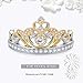 Yellow & White Gold Plated 925 Sterling Silver Princess Crown Rings - Top Tiara Ring Gift（yellow-gold-plated-silver，6）