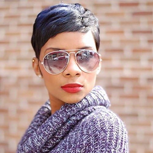 Bybrana Hair Short Black Wig Synthetic Cosplay Wigs For Women Natural Sexy Pixie Wigs For Women (Black)