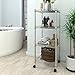 Lifewit 4 Tier Wire Shelving Unit Adjustable Storage Shelf Free Standing Unit Heavy Duty Corner Shelves with Wheels for Bathroom/Kitchen/Living Room,Silver