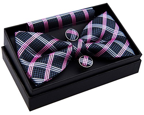 thumbnail image 2 of Retreez Pre-tied Bow Tie - Vintage Plaid Check Woven Microfiber 5 Inch Width 2 of 10