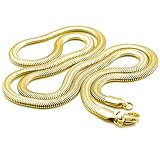 6mm Gold BOHG Jewelry Mens Biker Fashion Stainless Steel Link Necklace Snake Chain 23