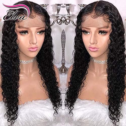 360 Lace Frontal Wig 250% Density Pre-Plucked Hairline 360 Lace Front Brazilian Remy Human Hair Wig Curly Hair Wig for Black Women (18inch with 250% density)