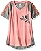 adidas Girls' Big Girls' Adi 3s Club Raglan T-Shirt, Shock Red/Black, Large/14
