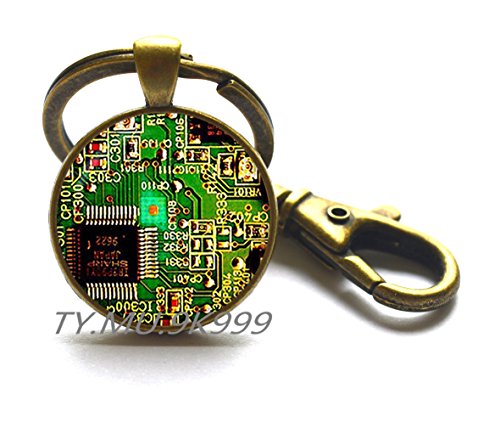 Circuit Board Key Ring. Printed circuit Board electronic Keychain. PCB Computer board jewelry ,christmas gift.Y011 (2)