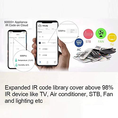 WIFI IR Remote Control Hub Smart Home Universal IR Blaster Repeater Hub con sensor de temperatura y humedad Control remoto inalmbrico a travs de Smart LifeTuya APP Compatible con Alexa Google Home