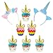 JOYIN Unicorn Party Favors Supplies Set of 144 Includes Headbands, Goodie Bags, Cupcake Toppers and Wrappers, Necklace, Sticker, Keychain, Bracelet, Tattoos, Stamp for Birthday Party Decorations