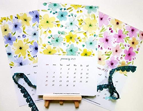 My Whiz planner Nikita Desktop Water Colour Calendar with Easel