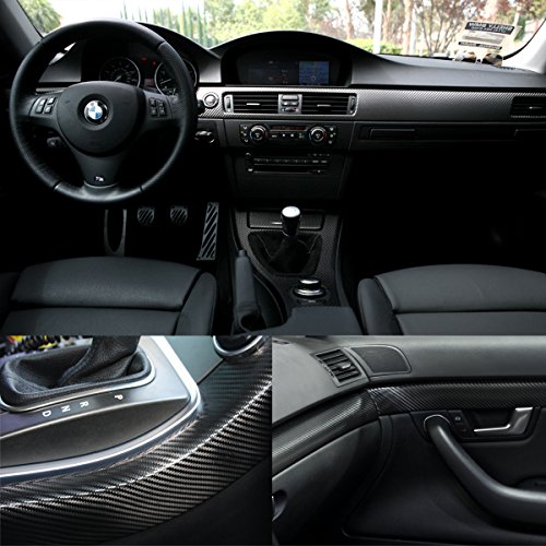 WINOMO 4D Carbon Fiber Wrap Roll DIY Sticker for Car Auto Vehicle Decor 30x300cm (Black)