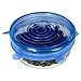 Silicone Stretch Lids (Set of 8, variety of sizes 7.9”,6.3”, 5.5”, 4.3”,3.5”, 3 x 2.6”). The perfect stretchy silicone bowl covers for your kitchen! (Light Blue)