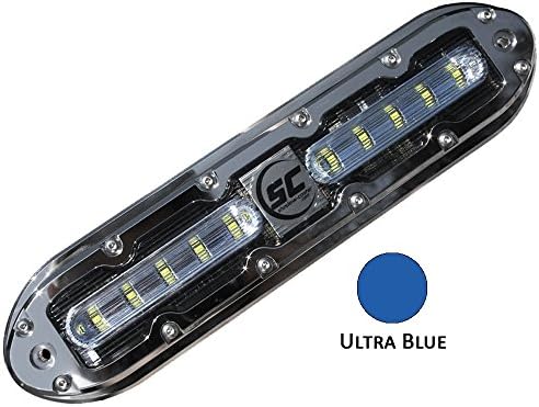 SCM-10 LED Underwater Boat Light - Ultra Blue - 316 Stainless Steel Housing - Polycarbonate Lens - IP68 Fully Submersible Waterproof
