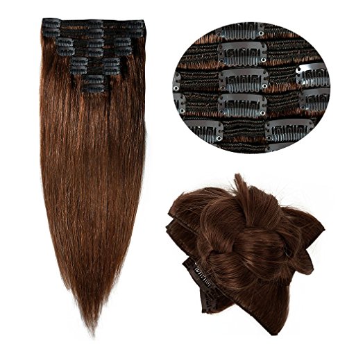 Double weft 100% remy human hair clip in extensions 14 …