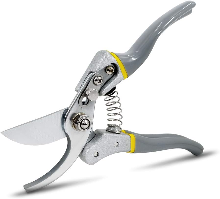 Hortem SK-5 Hand Pruners, Pruning Shears Professional Garden Scissors with Bypass Hard Chromed Coated Blade and Safety Lock, Garden Shears for Gardening Cutters