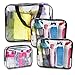 Clear Makeup Bags, Travel Bag/Travel Toiletry Bag Kit 4 Pack Travel Toiletry Cosmetic Bag Portable Waterproof PVC Organizer Case for Men & Women(4 pack, 3 size)