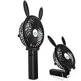 HandFan Battery Operated Clip on Fan, 3 in 1 Clip & Handheld & Desktop Fan Rechargeable Portable Stroller Fan USB Powered Personal Handheld Fan 360°Rotation for Bedroom Baby Stroller Office Home Black