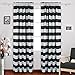 Deconovo Striped Room Darkening Curtains Rod Pocket Black and Greyish White Striped Curtains for Living Room 52W X 84L Black 2 Panel Curtains