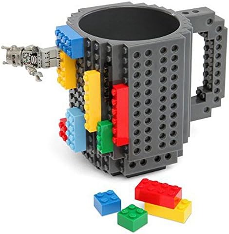 Happo Creative DIY Assembled BPA-Free Build On Brick Coffee Mug, 12 oz With Accessories