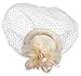 Coolwife Fascinator Hats Pillbox Hat British Bowler Hat Flower Veil Wedding Hat Tea Party Hat (B Beige)