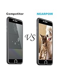 [2 Pack] iPhone 7 Protector de visualización, nearpow [vidrio templado] Protector de visualización con [Dureza de 9H] [Crystal Clear] [fácil instalación sin burbujas.] [cero resistir]