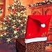 Koogel Christmas Dining Chair Slipcovers, 4 Pcs 25 x 20 Inch Chair Back Covers Santa Hat Chair Covers for Christmas Banquet Holiday Festival Decor