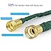 1byone Flat Garden Hose with 7 Function Spray Nozzle and High Pressure, Water Hose for Washing Cars or Driveways, Showering Pets, Watering Garden or Lawn, Cleaning, 50 Feet Expandable Hose-Green/Grey