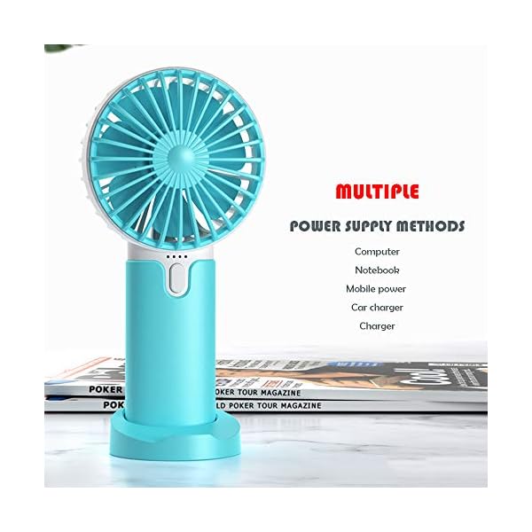 Lidasen-Mini-Handheld-Portable-Fan-USB-Fan-Rechargeable-Battery-2400-mAh-Desk-Table-Fan-Cooling-Electric-Fan-3-Speeds-for-Home-Travel-Office-Sport-Outdoor-School-Blue Lidasen Mini Handheld Portable Fan, USB Fan Rechargeable Battery 2400 mAh, Desk Table Fan Cooling Electric Fan 3 Speeds…