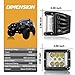 Side Shooter LED Lights, DJI 4X4 2Pcs 4 Inch 96W Triple Row CREE LED Pods Off Road Spot Flood Combo Beam Dual Side Cubes Work Light Driving Fog Lights for Trucks Jeep ATV SUV Boat