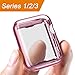 Compatible for Apple Watch 3 Case 38mm Screen Protector, SIRUIBO Soft TPU Slim All-Around Protective Bumpe Cover Compatible for Apple iWatch Series 3 Series 2 Series 1 Edition Sport, Rose Gold