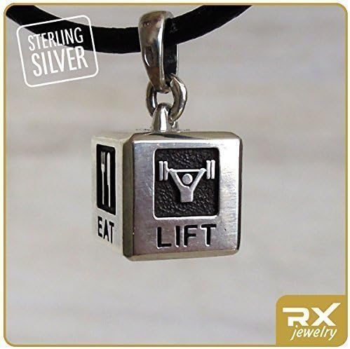 Gym Gifts For Women and Men Motivation Charm Eat Lift Sleep Repeat Bodybuilding Necklace Weightlifting gift Fitness Jewelry Powerlifting Charm Weight lifting Pendant Body builder