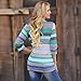 Meflying Women Casual 3/4 Sleeve Patchwork Asymmetry Hem Loose Long Cardigan Cardigans Blue