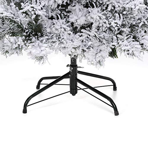 image for Best Choice Products 4.5ft Pre-Lit Snow Flocked Hinged Artificial Chri
