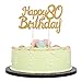 LXZS-BH Gold Glitter Happy Birthday 80th Cake Topper,Party Cake Decoration Supplies