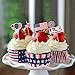 4th of July Decorations Cupcake Toppers with Liners, Patriotic Decorations Party Supplies Independence Day Party Supplies -200 Piece