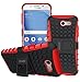 OEAGO Galaxy J3 Emerge / J3 Prime / J3 Eclipse / J3 2017 / J3 Luna Pro / J3 Mission/Sol 2 / Amp Prime 2 / Express Prime 2 Case, Tough Rugged Dual Layer Case with Kickstand (Red)