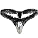 FEESHOW Mens Lace Sissy Pouch Panties Crossdress Bikini Breifs Thongs G String (M, Black)