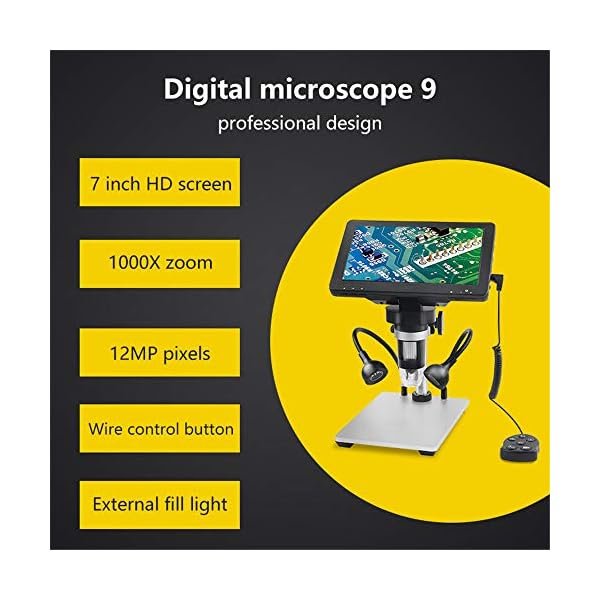 ETE ETMATE Digitalmikroskop 2021 Neueste 12MP DM9 HD 7-Zoll-Bildschirm 1000X mit LED-Licht für die industrielle… – Bild 5