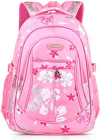 School Backpack Casual Daypack Travel Outdoor Camouflage Backpack Christmas Presents for Boys and Girls (Pink Butterfly)