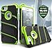 Zizo BOLT Series compatible with iPhone 8 Case Military Grade Drop Tested with Tempered Glass Screen Protector, Holster iPhone 7 case NEON GREEN