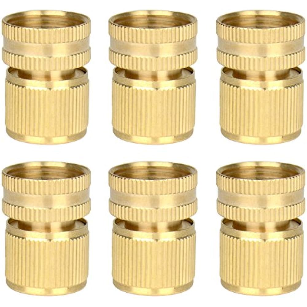 6 Pieces Brass Quick Female Hose End Internal Thread Connector Garden