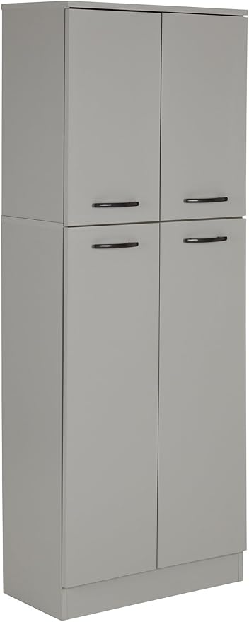 Amazon Com South Shore Soft Gray 4 Door Storage Pantry With