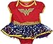 WARNER BROS DC Comics Justice League Wonder Woman Newborn Baby Girls Cosplay Costume Bodysuit Dress Cape and Headband Set 3-6 Months